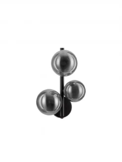 Nova Luce 9028861 ODILLIA Wandleuchte 3-flammig Schwarz Rauchglas G9