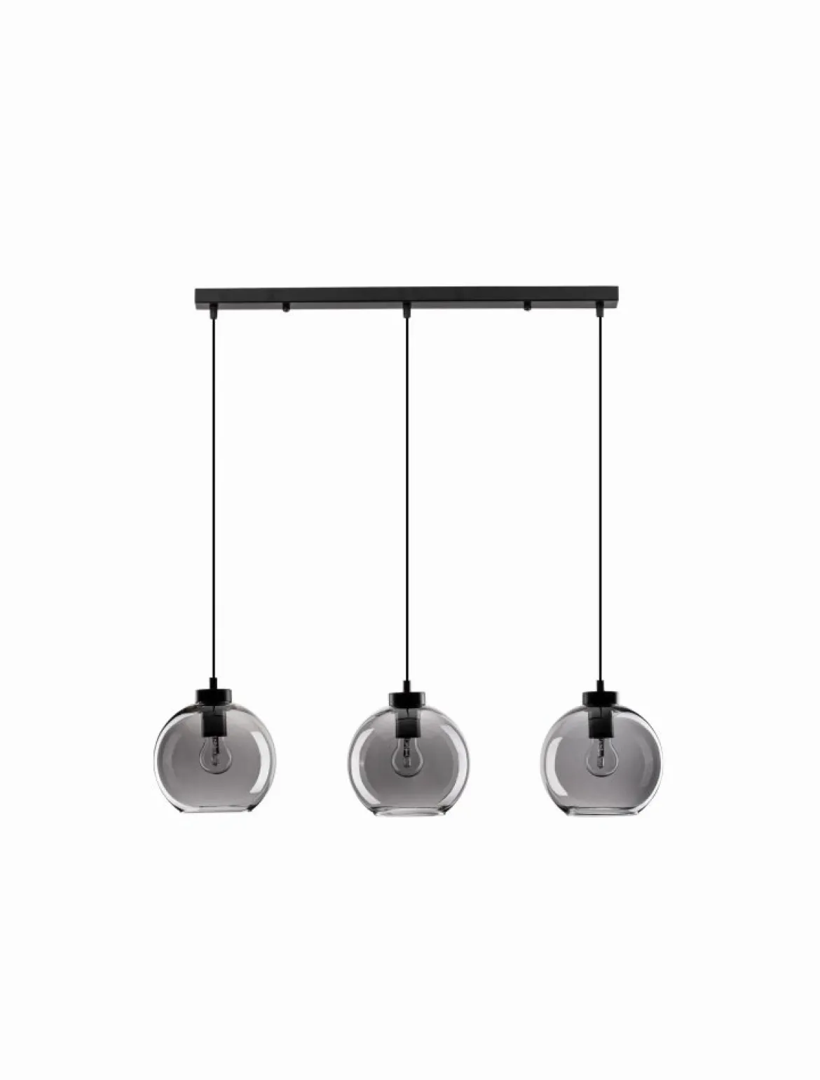 Nova Luce 9241150 PALMER Pendelleuchte 3-flammig Schwarz Rauchglas E27