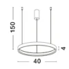 Nova Luce 9345612 PERRINE LED Pendelleuchte 40cm 3000K Schwarz dimmbar