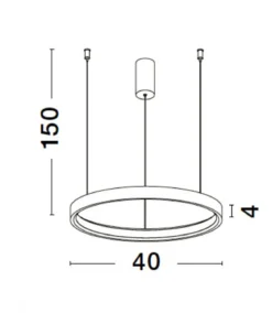 Nova Luce 9345612 PERRINE LED Pendelleuchte 40cm 3000K Schwarz dimmbar