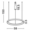 Nova Luce 9345689 PERTINO LED Pendelleuchte 58cm 2700K Schwarz dimmbar