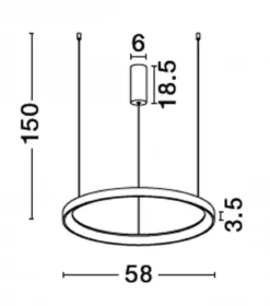 Nova Luce 9345689 PERTINO LED Pendelleuchte 58cm 2700K Schwarz dimmbar