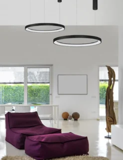 Nova Luce 9853686 PERTINO LED Pendelleuchte 78cm 3000K Schwarz dimmbar