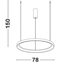Nova Luce 9853686 PERTINO LED Pendelleuchte 78cm 3000K Schwarz dimmbar