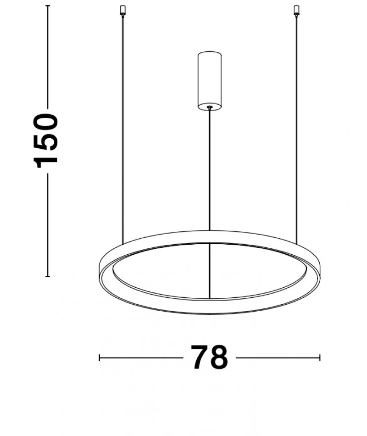 Nova Luce 9853686 PERTINO LED Pendelleuchte 78cm 3000K Schwarz dimmbar
