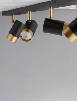 Nova Luce 9111436 POGNO Deckenleuchte 4-flammig Schwarz Gold GU10