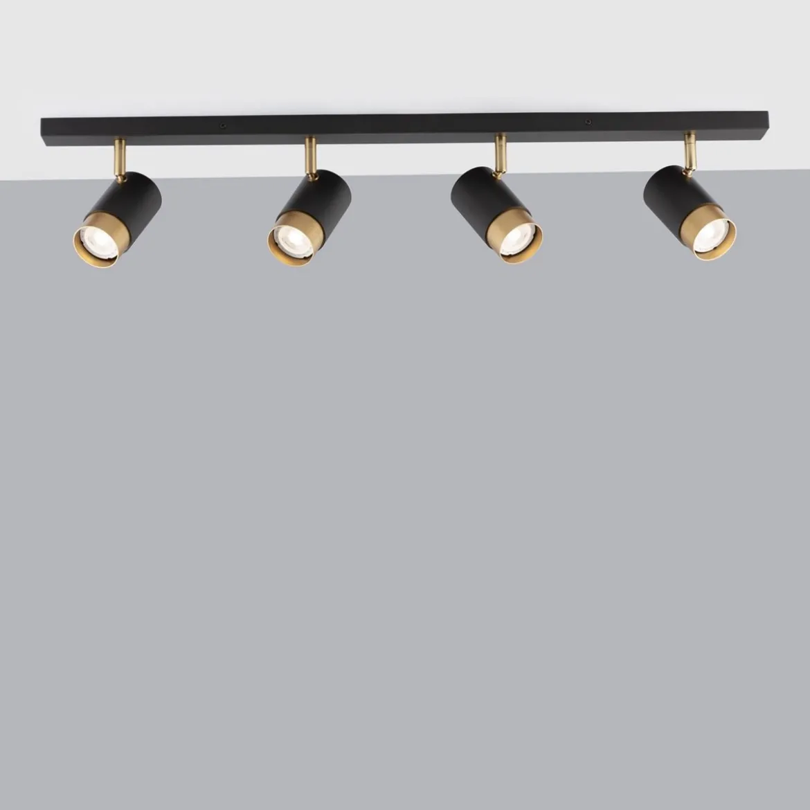 Nova Luce 9111436 POGNO Deckenleuchte 4-flammig Schwarz Gold GU10