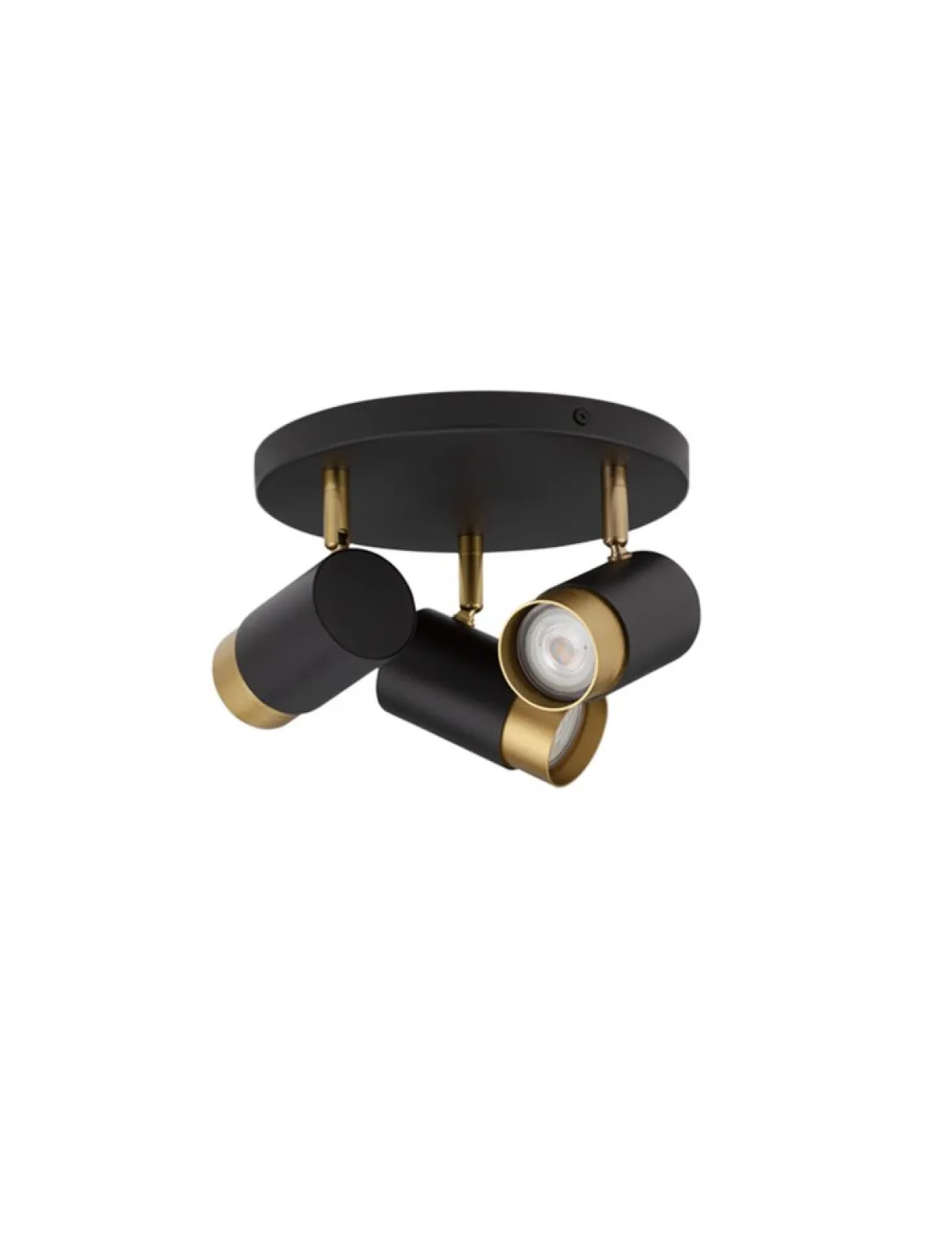 Nova Luce 9111438 POGNO Deckenleuchte 3-flammig rund Schwarz Gold GU10