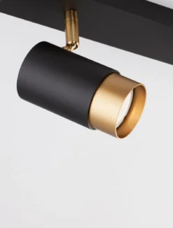Nova Luce 9111434 POGNO Spotleuchte 2-flammig Schwarz Gold GU10