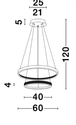 Nova Luce 9862852 PRESTON LED Pendelleuchte 2 Ringe 60cm 3000K Antik Gold dimmbar