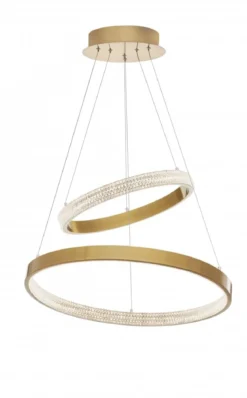 Nova Luce 9862852 PRESTON LED Pendelleuchte 2 Ringe 60cm 3000K Antik Gold dimmbar