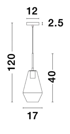 Nova Luce 9426732 PRISMA Pendelleuchte 1-flammig Gold Transparent E27