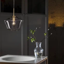 Nova Luce 9426733 PRISMA Pendelleuchte 1-flammig Gold Transparent E27