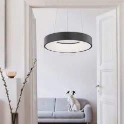 Nova Luce 9453431 RANDO THIN LED Pendelleuchte 38cm 3000K Schwarz dimmbar