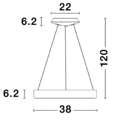 Nova Luce 9453431 RANDO THIN LED Pendelleuchte 38cm 3000K Schwarz dimmbar