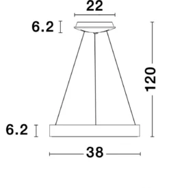 Nova Luce 9453432 RANDO THIN LED Pendelleuchte 38cm 3000K Gold gebürstet dimmbar