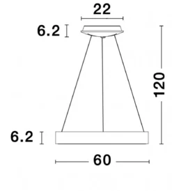 Nova Luce 9453453 RANDO THIN LED Pendelleuchte 60cm 3000K Schwarz dimmbar