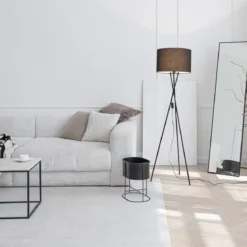 Nova Luce 9050160 RETRO Stehlampe Schwarz 145cm E27