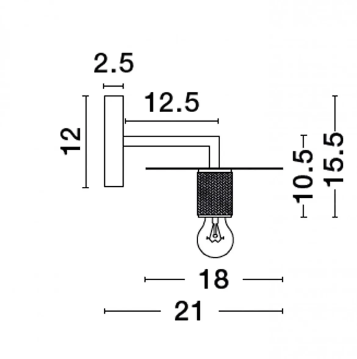 Nova Luce 9501232 ROYAL Wandleuchte mit Schirm Schwarz E27