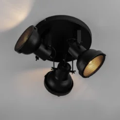 Nova Luce 9624105 RUVI Deckenleuchte 3-flammig Schwarz GU10