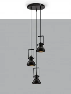 Nova Luce 9624101 RUVI Pendelleuchte 3-flammig Schwarz E14