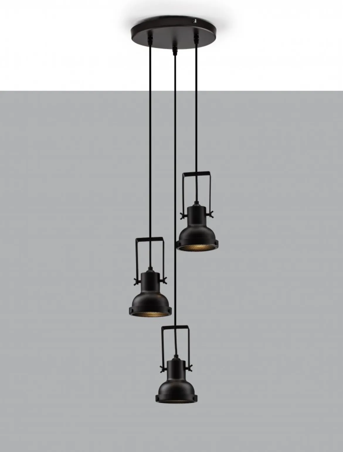 Nova Luce 9624101 RUVI Pendelleuchte 3-flammig Schwarz E14