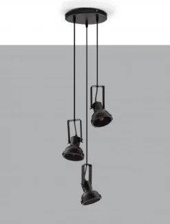 Nova Luce 9624101 RUVI Pendelleuchte 3-flammig Schwarz E14