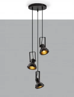 Nova Luce 9624101 RUVI Pendelleuchte 3-flammig Schwarz E14