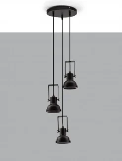 Nova Luce 9624101 RUVI Pendelleuchte 3-flammig Schwarz E14