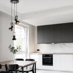 Nova Luce 9624101 RUVI Pendelleuchte 3-flammig Schwarz E14