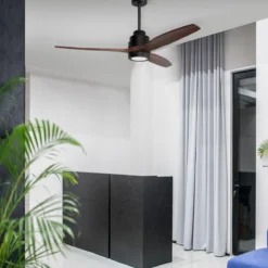 Nova Luce 5231401 SABAL LED Ventilator 3000K Schwarz Braun