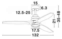 Nova Luce 5231401 SABAL LED Ventilator 3000K Schwarz Braun