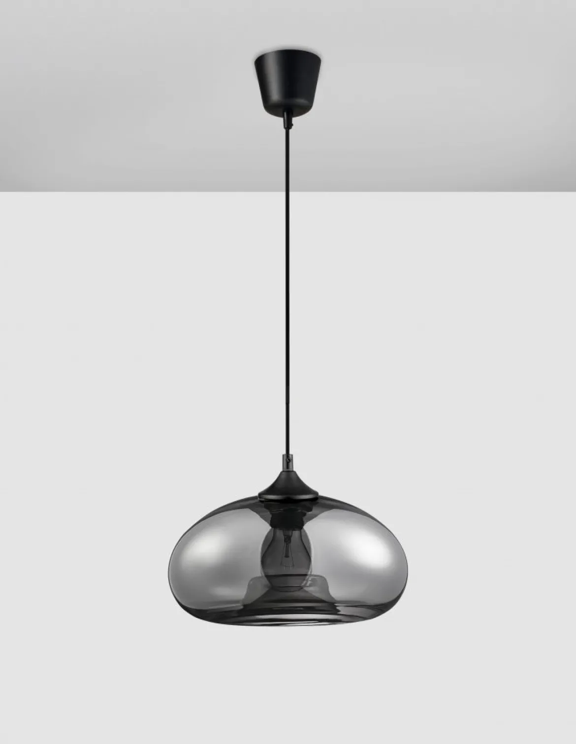 Nova Luce 9726482 SAVAZ Pendelleuchte 14cm Schwarz Chrom E27