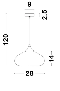 Nova Luce 9726482 SAVAZ Pendelleuchte 14cm Schwarz Chrom E27