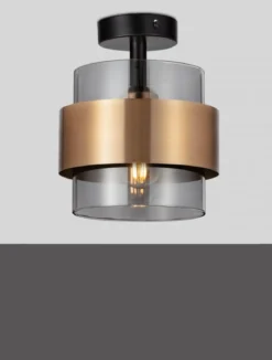 Nova Luce 9236384 SIANNA Deckenleuchte Gold Rauchglas Schwarz E27