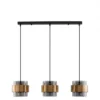 Nova Luce 9236382 SIANNA Pendelleuchte 3-flammig Gold Rauchglas Schwarz E27