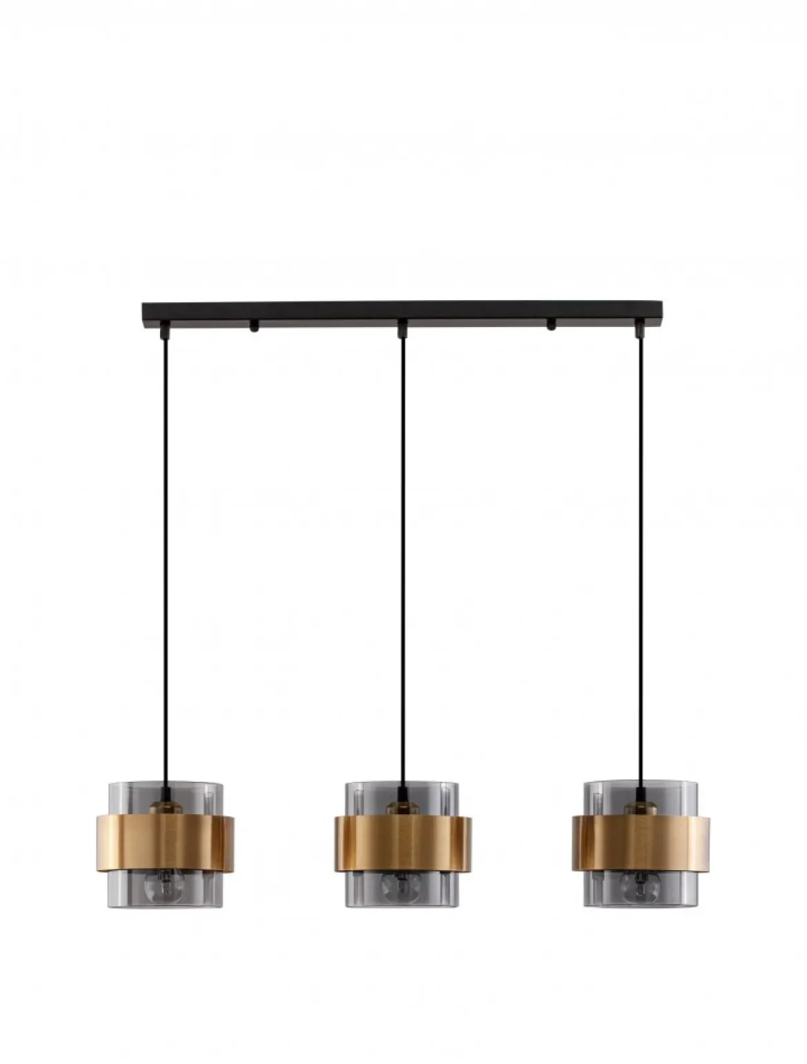 Nova Luce 9236382 SIANNA Pendelleuchte 3-flammig Gold Rauchglas Schwarz E27