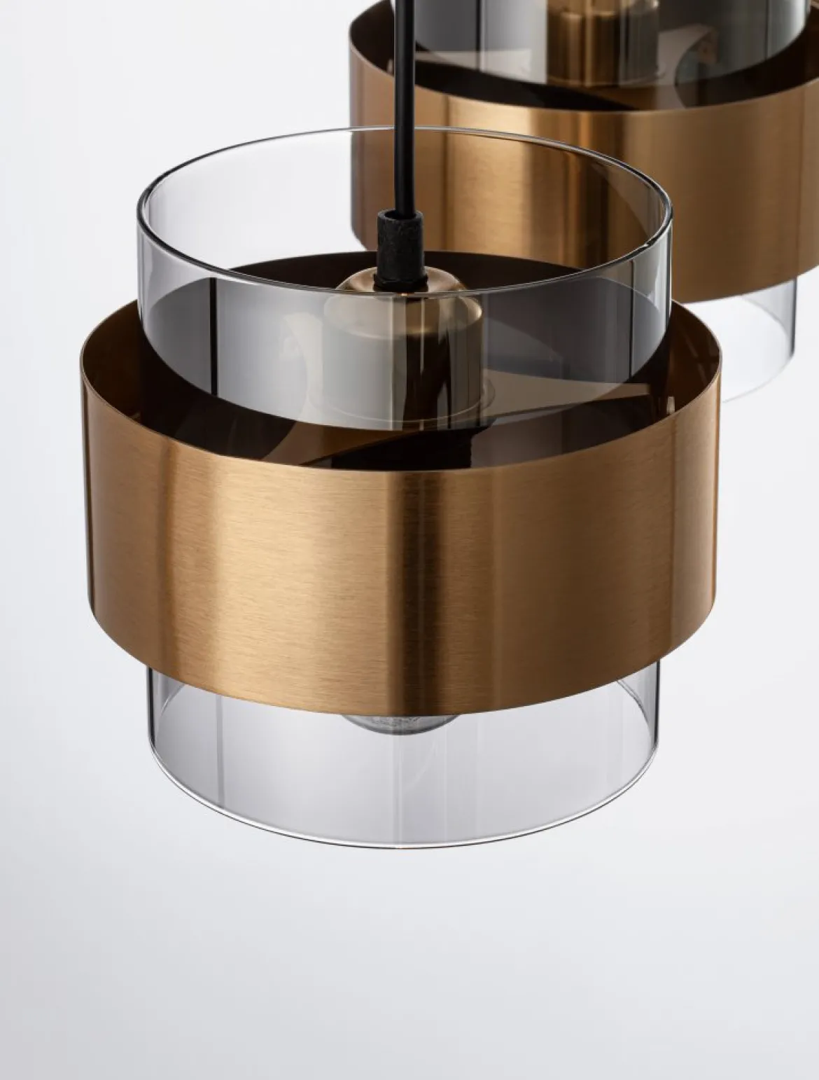 Nova Luce 9236382 SIANNA Pendelleuchte 3-flammig Gold Rauchglas Schwarz E27