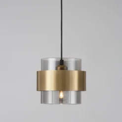 Nova Luce 9236362 SIANNA Pendelleuchte Gold Rauchglas Schwarz E27