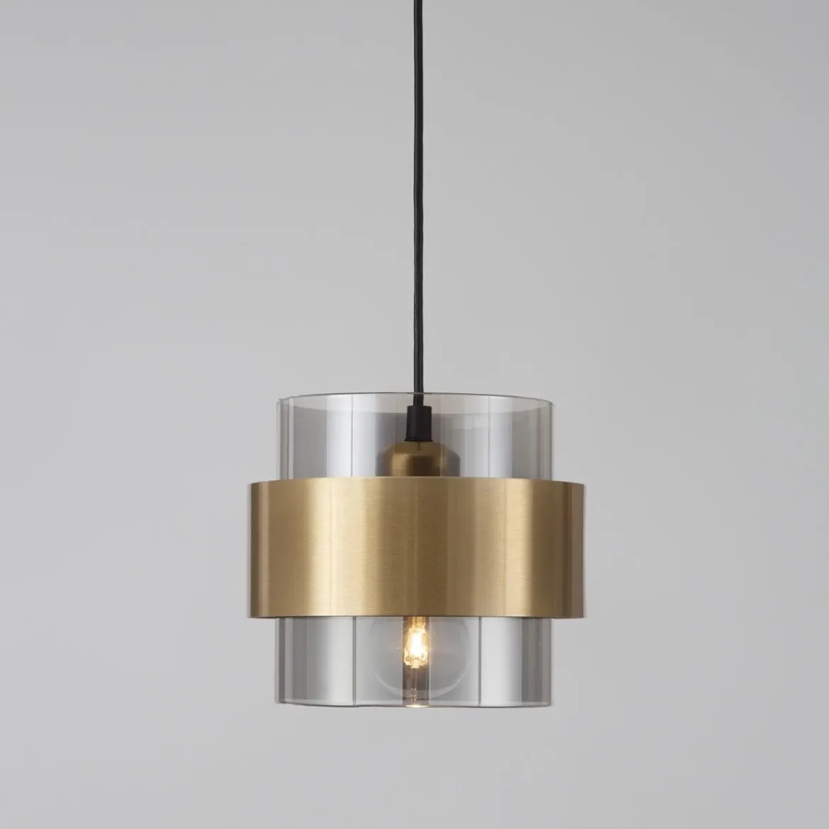 Nova Luce 9236362 SIANNA Pendelleuchte Gold Rauchglas Schwarz E27