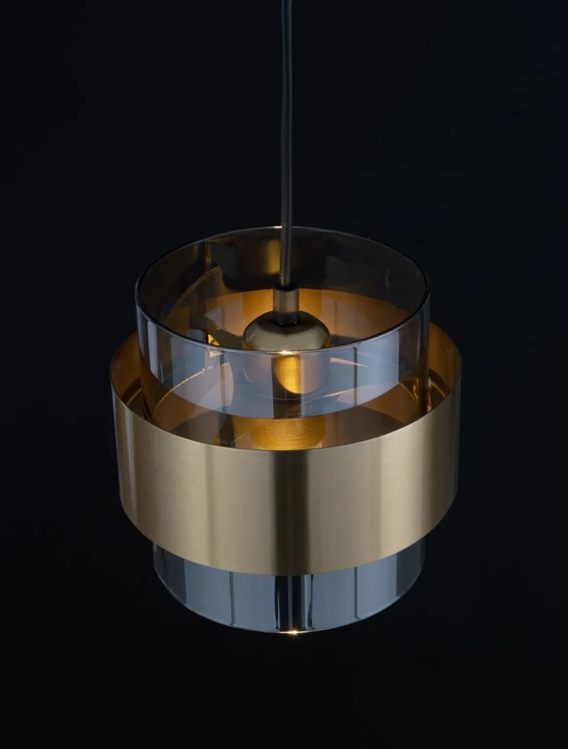 Nova Luce 9236362 SIANNA Pendelleuchte Gold Rauchglas Schwarz E27