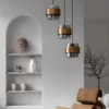 Nova Luce 9236372 SIANNA Pendelleuchte rund 3-flammig Gold Rauchglas Schwarz E27
