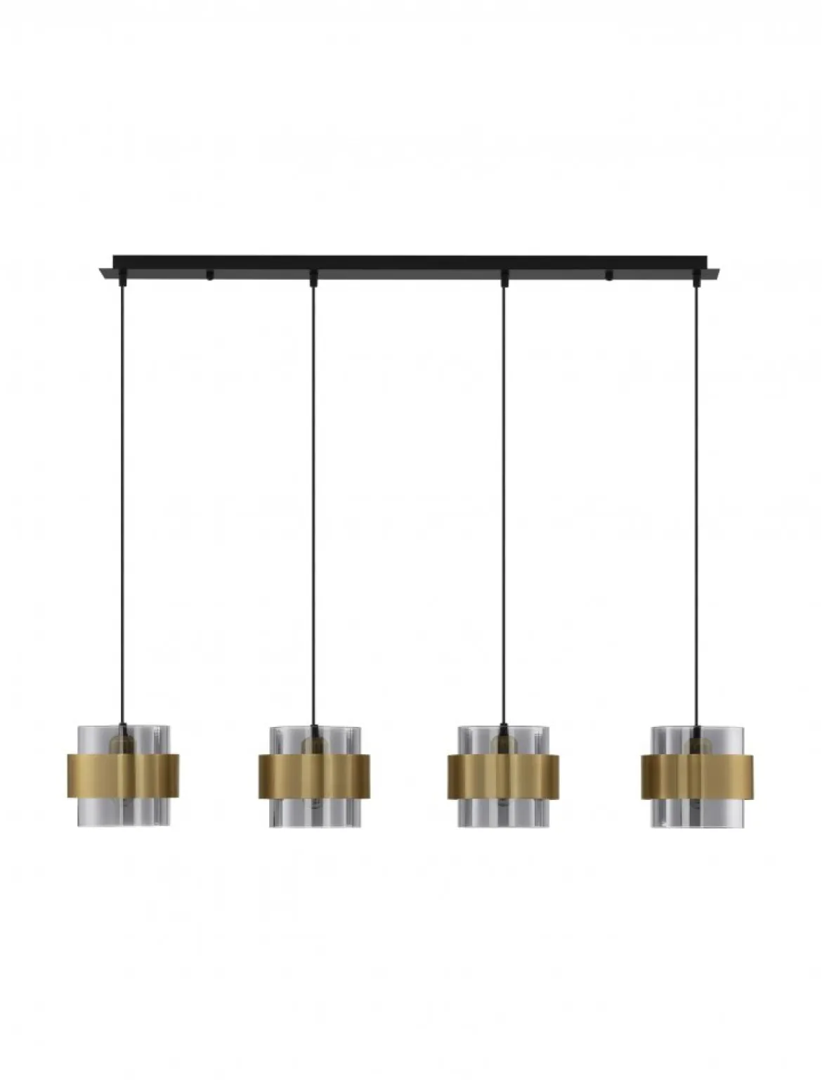 Nova Luce 9236383 SIANNA Pendelleuchte 4-flammig Gold Rauchglas Schwarz E27