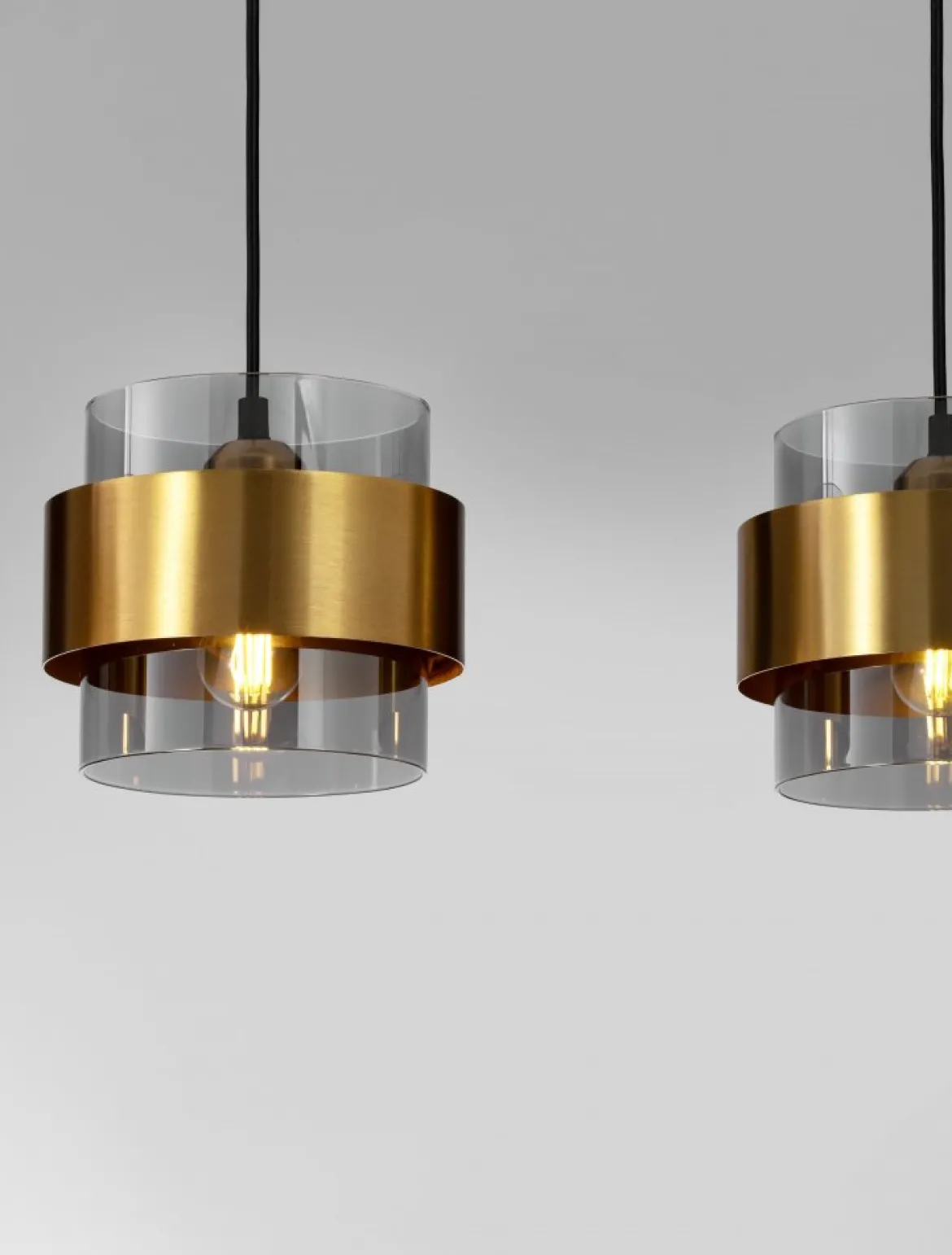Nova Luce 9236383 SIANNA Pendelleuchte 4-flammig Gold Rauchglas Schwarz E27