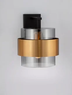 Nova Luce 9236385 SIANNA Wandleuchte Gold Rauchglas Schwarz E27