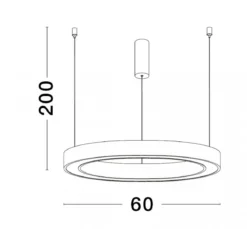 Nova Luce 9558600 STING LED Pendelleuchte 60cm 3000K Weiss dimmbar
