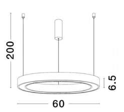 Nova Luce 9558601 STING LED Pendelleuchte 60cm 3000K Schwarz dimmbar
