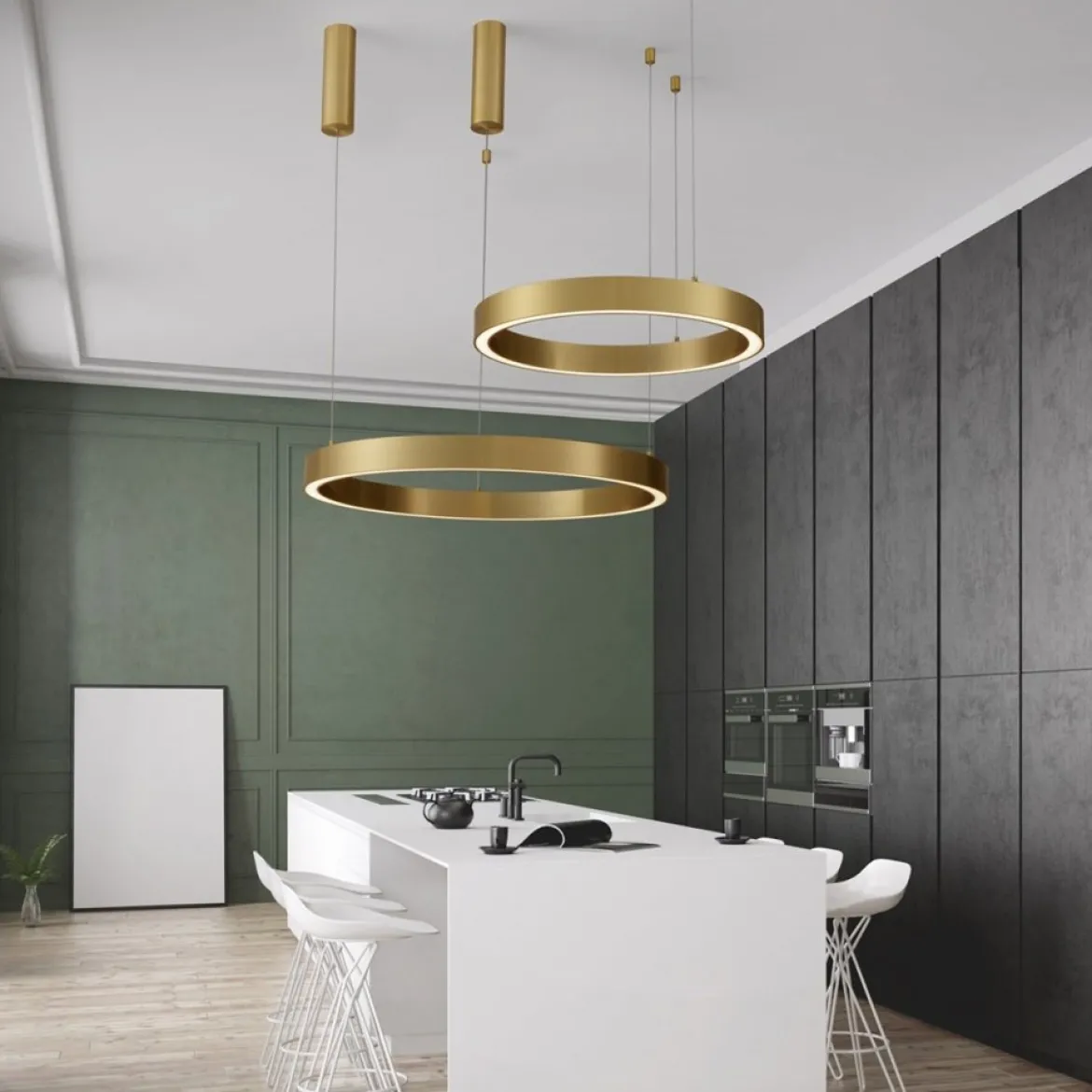 Nova Luce 9558605 STING LED Pendelleuchte 80cm 3000K Bronze dimmbar