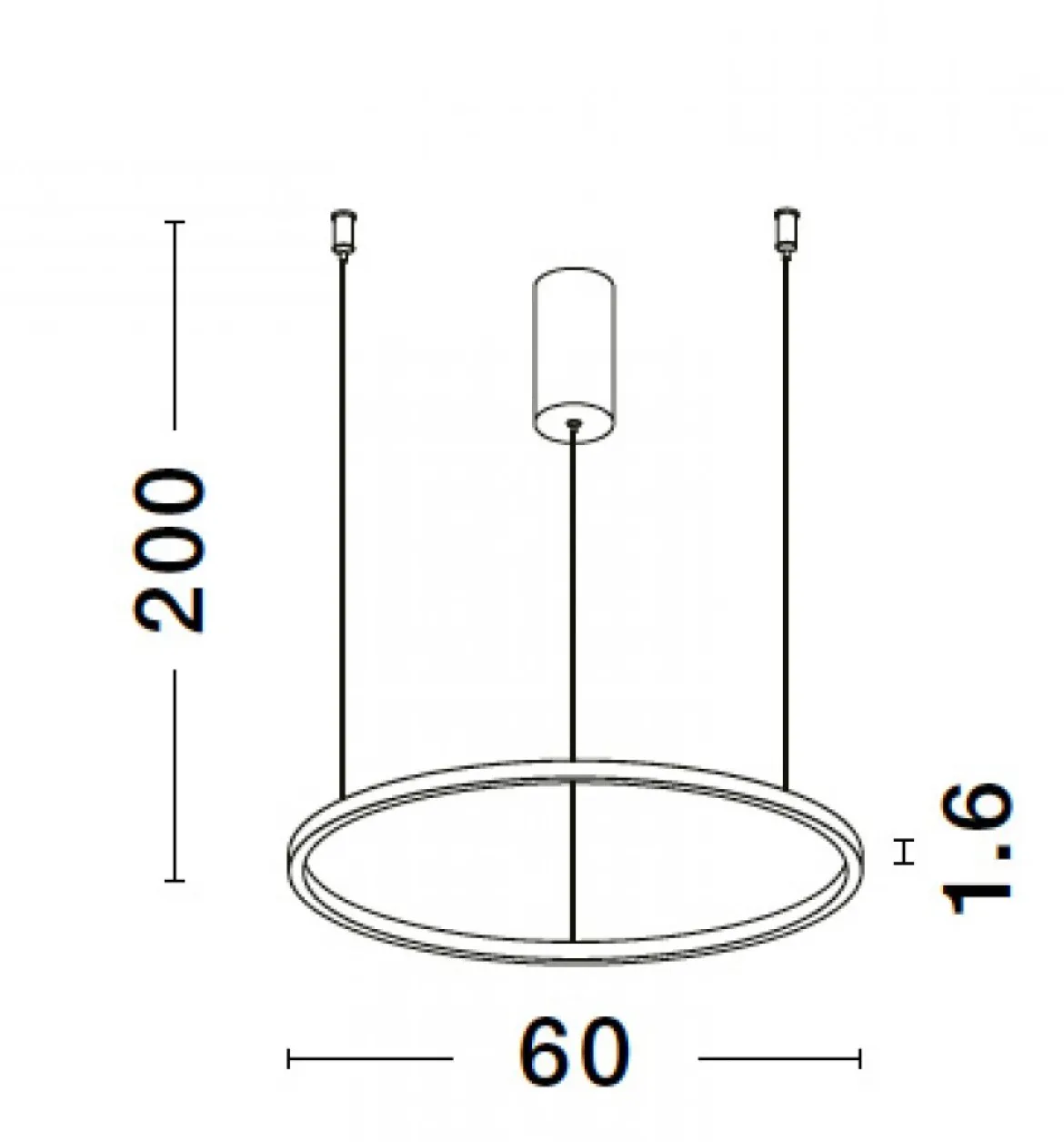 Nova Luce 9345601 TARQUIN LED Pendelleuchte 60cm 3000K Schwarz dimmbar