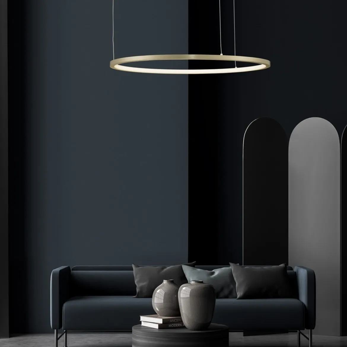 Nova Luce 9345602 TARQUIN LED Pendelleuchte 60cm 3000K Messing Gold dimmbar